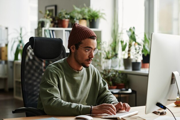 Man working on a computer