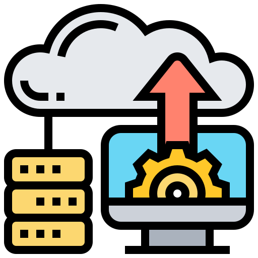 Network cloud and storage icon