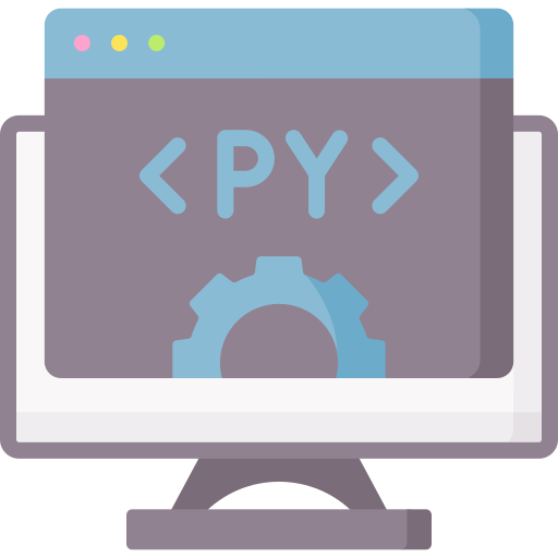 Python logo on computer icon