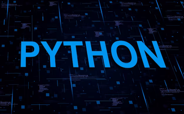 The word python on a black background