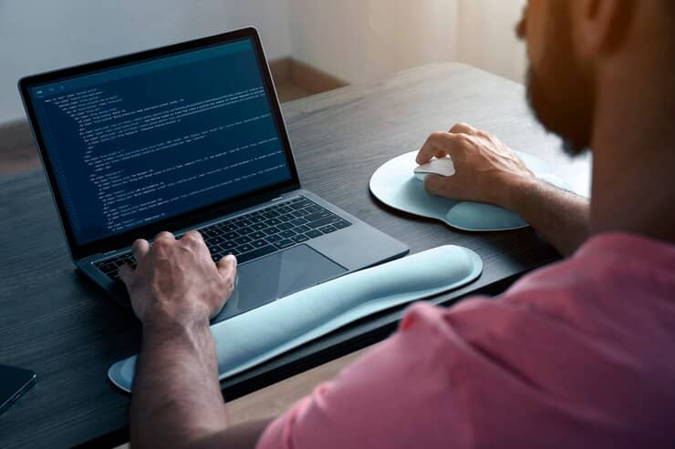 Man Working on Laptop