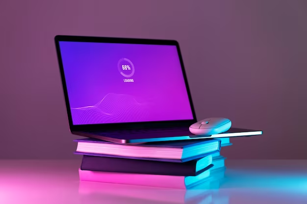 There's an application loading on the computer