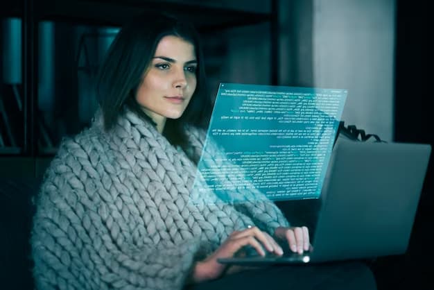 A girl does programming on a laptop